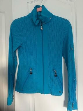 Blue fish Cosmo Teal Perforated Zip-Front Women's Jacket